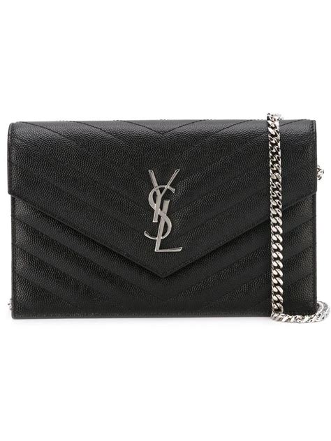 ysl large monogram wallet on chain|ysl monogram quilted wallet.